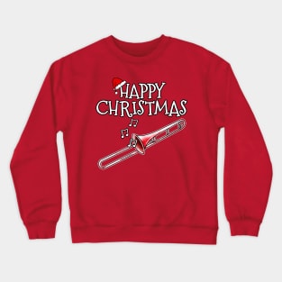 Christmas Trombone Trombonist Musician Santa Hat Xmas 2022 Crewneck Sweatshirt